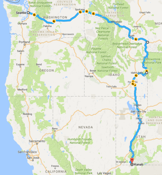 Seattle to Kanab